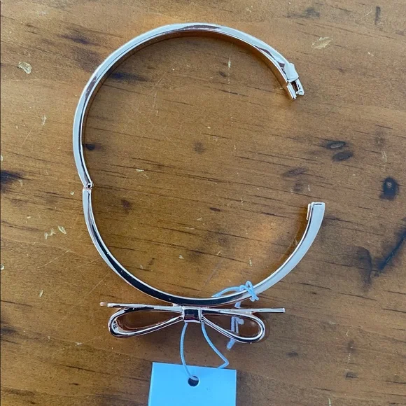 NWT Kate Spade rose gold bow bracelet bangle preppy OS - Picture 5 of 8